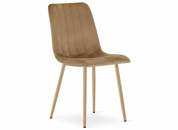 Hnedá zamatová stolička LAVA ALMOND BROWN
