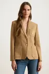 Lauren Ralph Lauren  jednořadé sako dámské bavlněné s elastanem