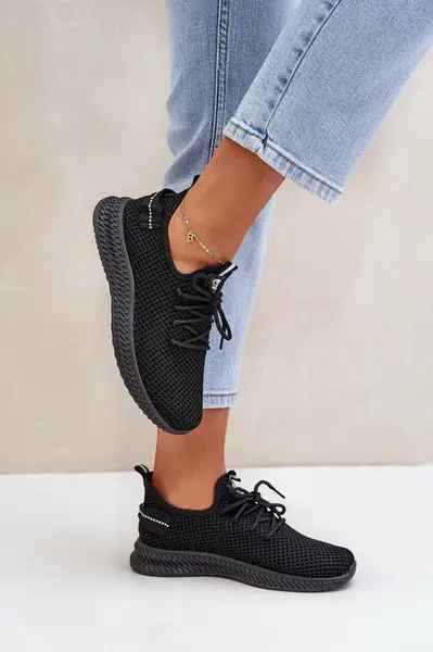 PS1 Síťované Nazouvací Sportovní Boty Dámské Černé Harice