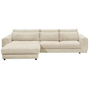 MID.YOU ROHOVÁ SEDAČKA, textil, kompozitní dřevo, krémová