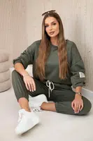 Kesi Włoski Viskózový komplet teplákové + kalhoty khaki