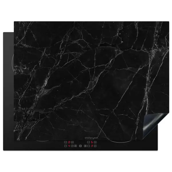 MuchoWow KRYT NA INDUKČNÍ DESKU Černá - mramor 77x59 cm