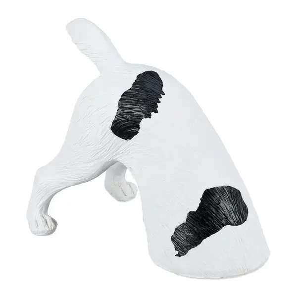 Relaxdays FIGURKA zahradní pes bílá černá polyresin 23 cm