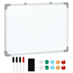 HOMCOM MAGNETICKÁ TABULE se 4 fixami, snadno omyvatelná, 60 x 1,8 x 45 cm