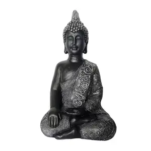 Relaxdays SOCHA antracitová Buddha polyresin