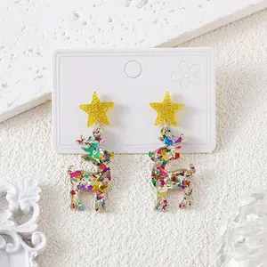 Christmas Acrylic Dangle Stud Earrings
