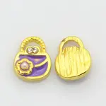 Golden Tone Alloy Rhinestone Enamel Cabochons
