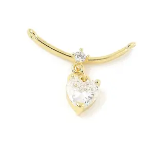 Brass Micro Pave Clear Cubic Zirconia Pendants