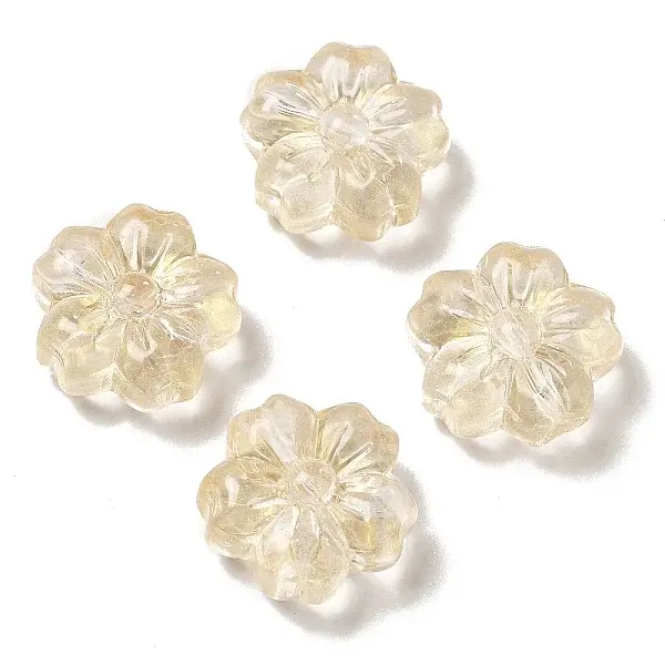 Spray Painted Transparent Glass Beads