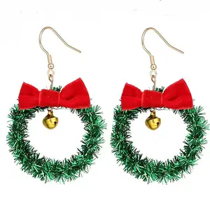 Christmas Theme Alloy Plastic Dangle Earrings