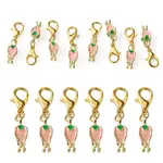 10Pcs Alloy Enamel Tulip Pendant Decorations
