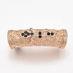 Brass Micro Pave Cubic Zirconia Tube Beads