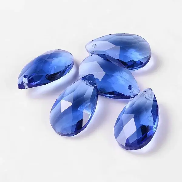 Faceted Teardrop Glass Pendants