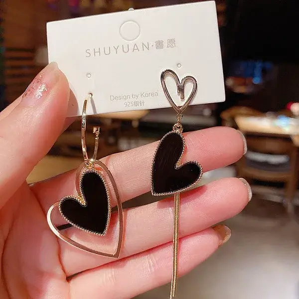 Alloy Enamel Dangle Stud Earrings