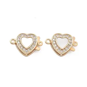 Brass Micro Pave Clear Cubic Zirconia Box Clasps