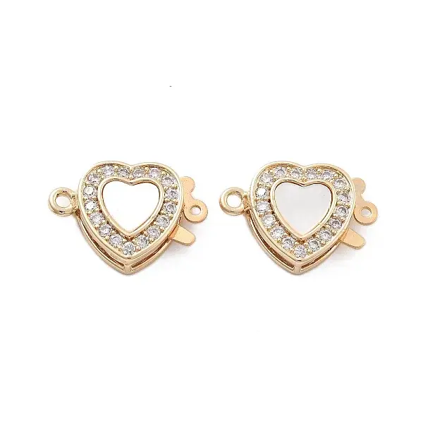 Brass Micro Pave Clear Cubic Zirconia Box Clasps