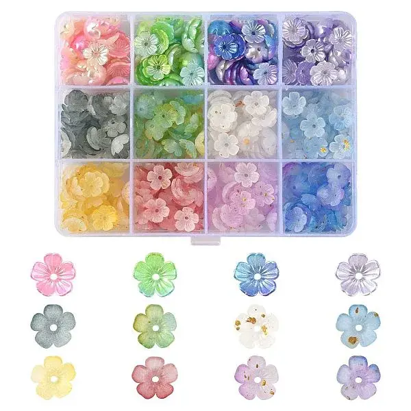 480Pcs 12 Colors Acrylic Bead Caps