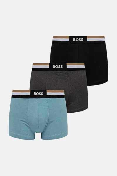 BOSS  boxerky pánske s bavlnou Trunk 3P Motion 3-pak