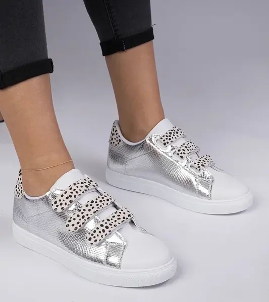 Gemre Silver animal print Velcro sneakers Astrala
