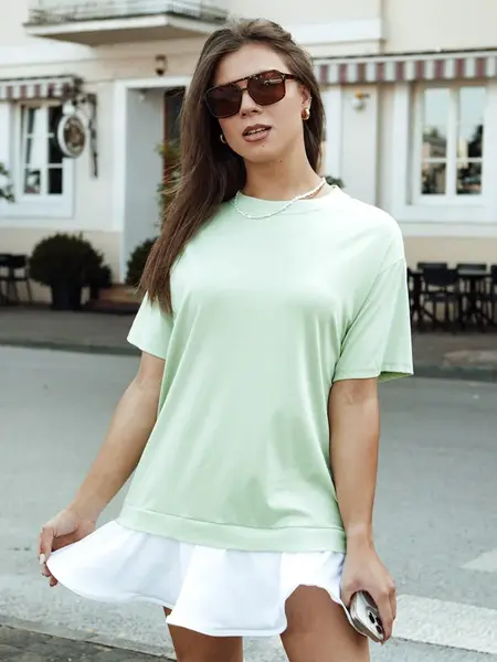 Mini šaty PULLER Barva světle zelená DSTREET