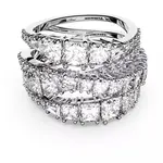 Swarovski Třpytivý trojřadý prsten Twist 584656 58 mm