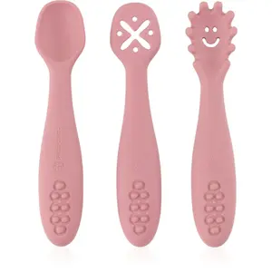 Petite&Mars Take&Match 6m+ lžička pro děti Dusty Rose 3 ks