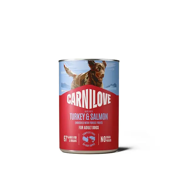 CARNILOVE Konzerva s paštikou pro psy losos a krůta 400 g