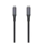 Nabíjecí a datový opletený kabel FIXED s konektory USB-C/USB-C, PD 3.1, 1.2 m, USB4gen2 20Gbps, 4K60Hz, 240W, šedá