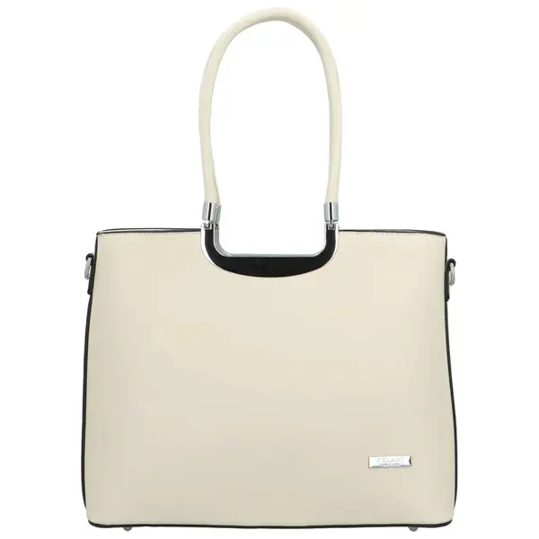 Dámská kabelka do ruky světle krémová - Delami Bella Rosa