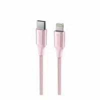 Swissten Textile II USB-C/Lightning, 1,5m růžová