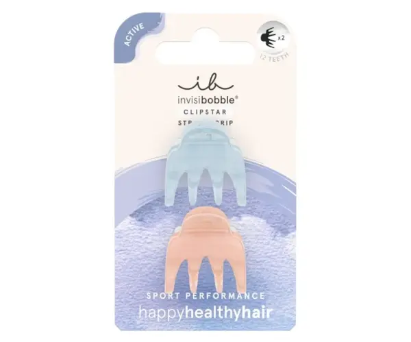 Skřipce do vlasů Invisibobble Clipstar Gym Buddy - 2 ks, modrý a starorůžový + dárek zdarma