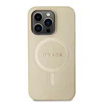 Ochranný kryt Guess Saffiano MagSafe pro Apple iPhone iPhone 15 Pro Max, béžová