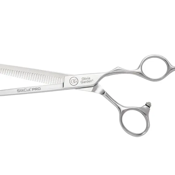 Efilační nůžky s mikroozubením Olivia Garden SilkCut® Pro Thinner EUR 6,35" stříbrné (SIT-PRO6.35) + dárek zdarma