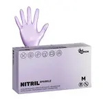 Nitrilové rukavice Espeon Nitril Sparkle - 100 ks, perleťové fialové, velikost M (100147) + dárek zdarma