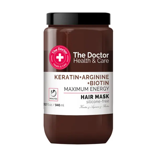 Energizující maska pro slabé a mastné vlasy The Doctor Keratin + Arginine + Biotin Mask - 946 ml + dárek zdarma