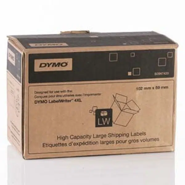 Dymo S0947420, 102mm x 59mm, 2x575 ks, bílé, velké vysokokapacitní, přepravní papírové štítky