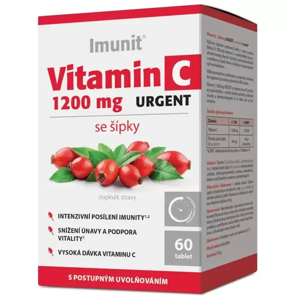 Vitamin C 1200 mg Urgent se šípky Imunit 60 tablet
