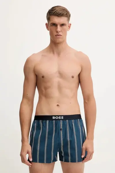 Bavlněné boxerky BOSS 2P Boxer Shorts EW 2-pack tmavomodrá barva, 50535781