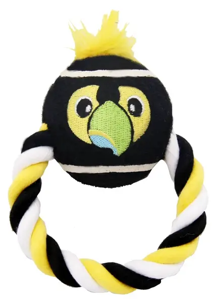 GimDog Country Ring obruč žvýkacího lana s míčem ve tvaru zvířete Ptáček