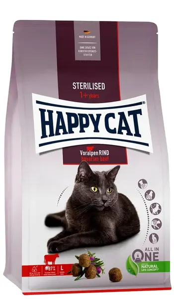 Happy Cat Sterilised Fit & Well Adult Sterilised - Hovädzie 4 kg