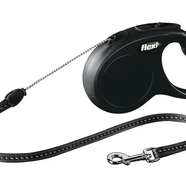 Flexi Classic S lanová vôdzka v rôznych farbách, 5 m čierna