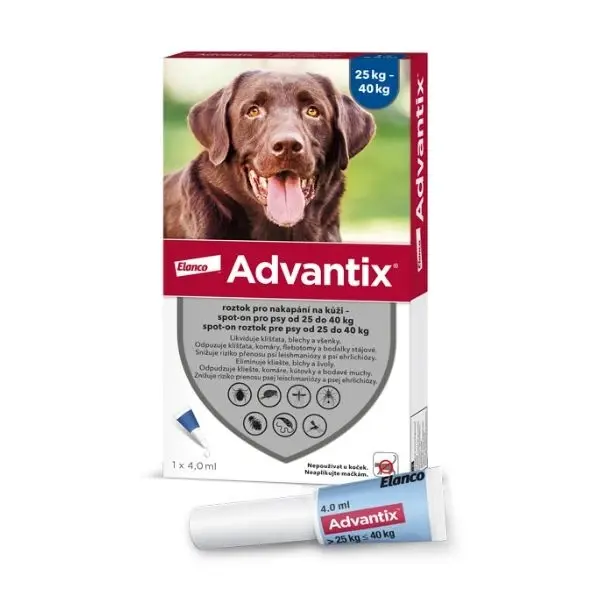Advantix Spot On roztok pre psy A.U.V. pre psy nad 25 kg (1 x 4,0 ml)