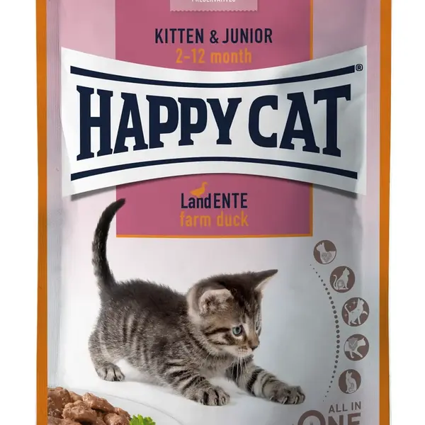 Happy Cat Kitten & Junior Land Ente kapsičky - Kačacie 20 x 85 g