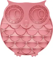 Flamingo silikonová podložka na lízání pro psy a kočky - růžová sova 1 ks