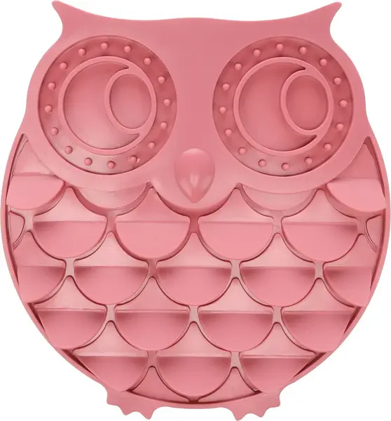 Flamingo silikonová podložka na lízání pro psy a kočky - růžová sova 1 ks