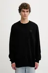 Bavlněný svetr adidas Originals P Ess Knit Crew pánský, černá barva, JY2648