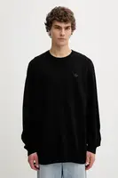 Bavlněný svetr adidas Originals P Ess Knit Crew pánský, černá barva, JY2648