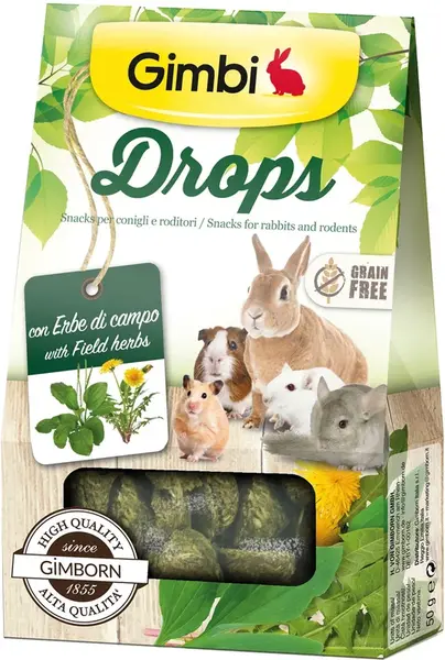 Gimbi Drops Snack s polními bylinkami 50 g