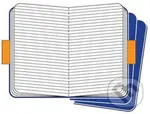 Moleskine - sada 3 stredných linajkových notesov (modrá väzba)