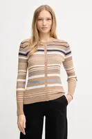 Kardigan United Colors of Benetton dámský, hnědá barva, 1E3RE502D